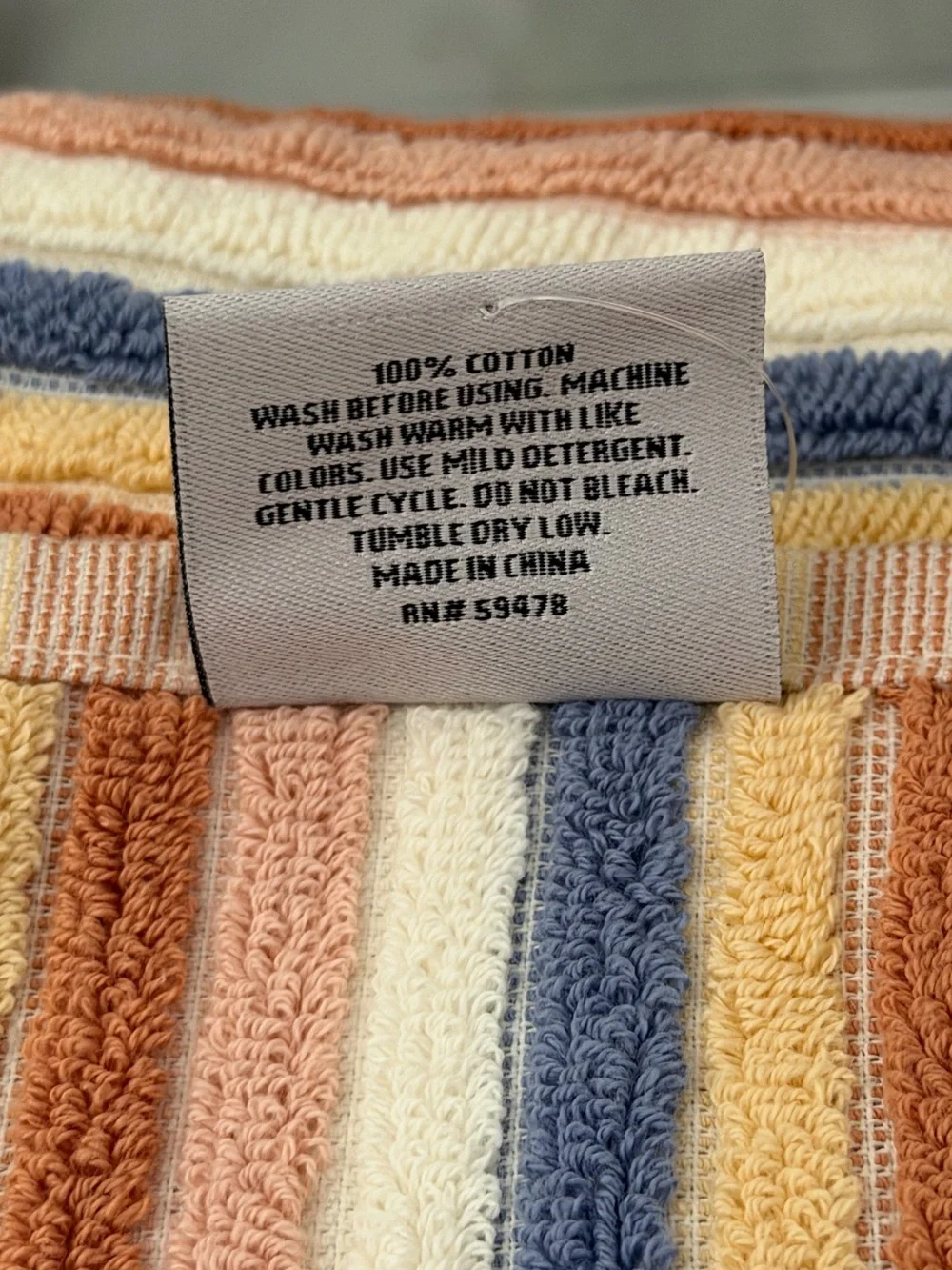 Rachel Zoe fall Autumn Multicolor Striped Bath washcloth hand towel set 8 pc